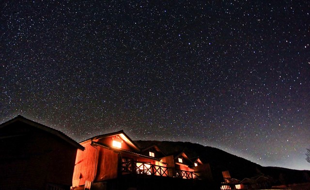 飯店於晴日提供兩個時段觀星，將 久住高原 最美夜色盡情展現給旅人。